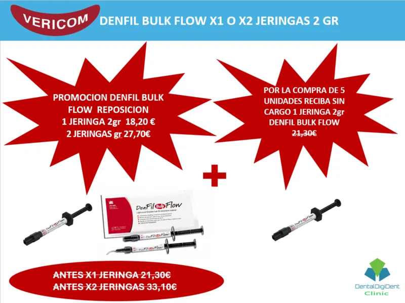 DENFIL BULK FLOW X1 O X2 JERINGAS 2 GR comercializado por Dentaldigidentsolutions en España Francia Portugal e Italia