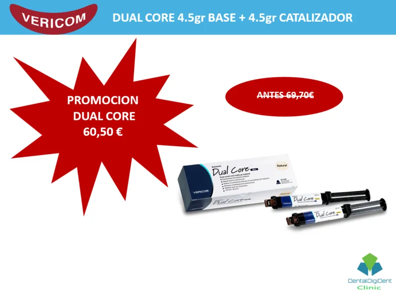 DUAL CORE 4.5gr BASE + 4.5gr CATALIZADOR comercializado por Dentaldigidentsolutions en España Francia Portugal e Italia