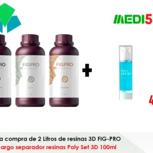 Por la compra de 2 litros de resinas 3D Fig-Pro sin cargo separador de resinas Poly Set 3D 100 ml
