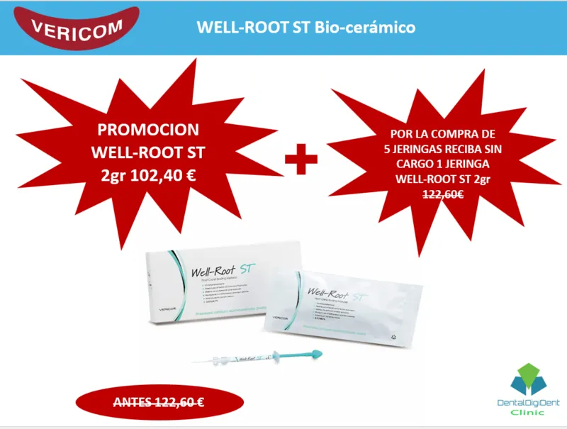 WELL-ROOT ST Bio-cerámico comercializado por Dentaldigidentsolutions en España Francia Portugal e Italia