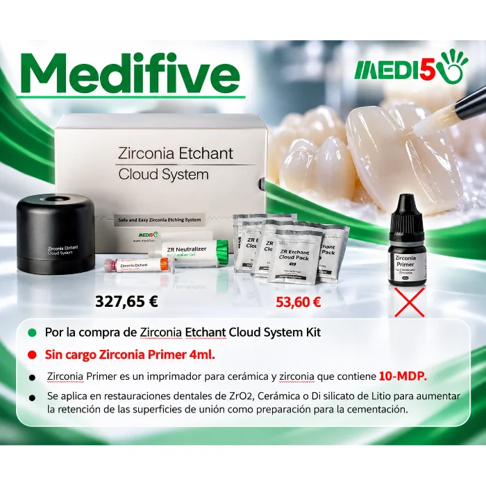 Oferta Medifive Zirconia Etchant Cloud System Kit con Zirconia Primer 4 ml sin cargo