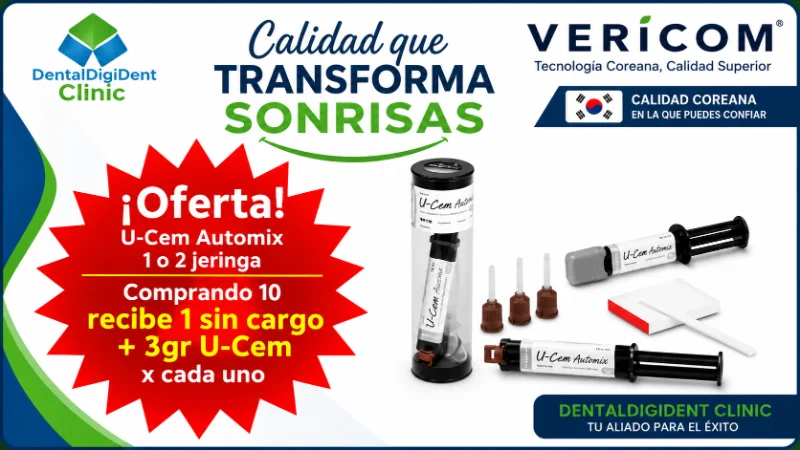 oferta-u-cem-automix-cemento-resina-vericom-dentaldigident Oferta U-Cem Automix Vericom: compra 10 unidades y recibe 1 sin cargo más 3 g de U-Cem por unidad