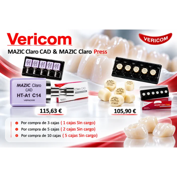 Oferta Vericom MAZIC Claro CAD y MAZIC Claro Press con cajas adicionales sin cargo