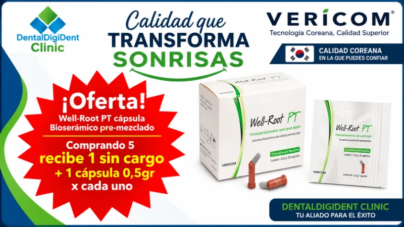 oferta-well-root-pt-bioceramico-vericom-dentaldigident Oferta Well-Root PT biocerámico premezclado Vericom: compra 5 y recibe 1 sin cargo más una cápsula de 0,5 g por unidad